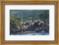 Framed Manarola, Riomaggiore, La Spezia, Liguria, Italy