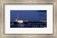 Framed Washington Monument, Lincoln Memorial, Capitol Building, Washington DC