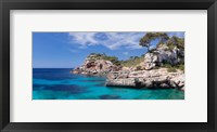 Framed Cala S'Almunia bay, Santanyi, Majorca, Balearic Islands, Spain