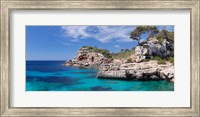 Framed Cala S'Almunia bay, Santanyi, Majorca, Balearic Islands, Spain