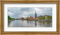 Framed Oder river and Cathedral island in Wroclaw, Poland
