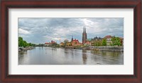 Framed Oder river and Cathedral island in Wroclaw, Poland