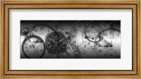 Framed Montage of Old Pocket Watches