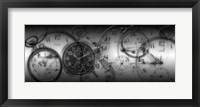 Framed Montage of Old Pocket Watches