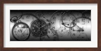 Framed Montage of Old Pocket Watches