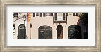 Framed Historic houses in Rainbow Row, Charleston, South Carolina