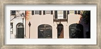 Framed Historic houses in Rainbow Row, Charleston, South Carolina