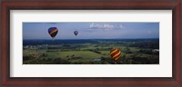 Framed Hot air balloons floating in the sky, Illinois River, Tahlequah, Oklahoma, USA