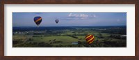 Framed Hot air balloons floating in the sky, Illinois River, Tahlequah, Oklahoma, USA