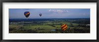 Framed Hot air balloons floating in the sky, Illinois River, Tahlequah, Oklahoma, USA