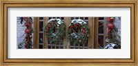 Framed Christmas Wreaths on Doors