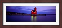 Framed Big Red Lighthouse at Dusk, Holland, Michigan