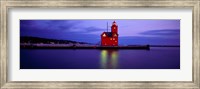 Framed Big Red Lighthouse at Dusk, Holland, Michigan