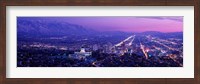 Framed Salt Lake City at Night, Utah