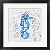 Framed Sea Creature Seahorse Blue