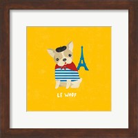 Framed 'Good Dogs French Bulldog Bright' border=