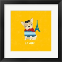 Framed 'Good Dogs French Bulldog Bright' border=