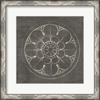 Framed Rosette III Gray