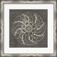 Framed Rosette IV Gray