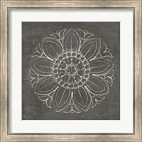 Framed Rosette VII Gray