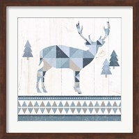 Framed Nordic Geo Lodge Deer I