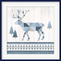 Framed 'Nordic Geo Lodge Deer IV' border=