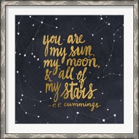 Framed Starry Words III Gold
