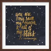 Framed Starry Words III Gold