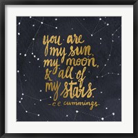 Framed Starry Words III Gold