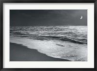 Framed Moonrise Beach Black and White