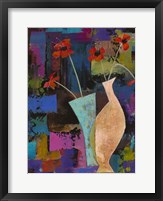Framed Abstract Expressionist Flowers I