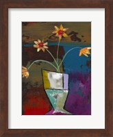Framed Abstract Expressionist Flowers II