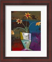 Framed Abstract Expressionist Flowers II