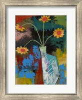 Framed Abstract Expressionist Flowers III