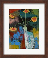 Framed Abstract Expressionist Flowers III
