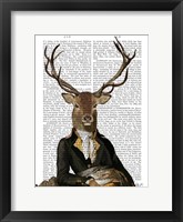 Deer in Chair Framed Print