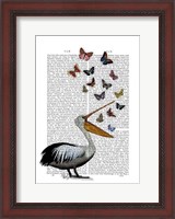 Framed Pelican & Butterflies