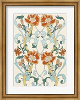 Framed Nouveau Floral Pattern I