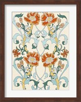 Framed Nouveau Floral Pattern I