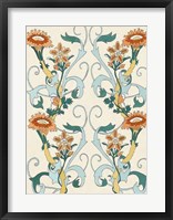 Nouveau Floral Pattern II Framed Print