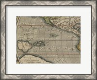 Framed Antique World Map Grid IV