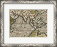 Framed Antique World Map Grid VI