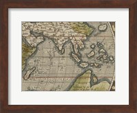 Framed Antique World Map Grid VI
