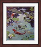 Framed Red Koi & Lilies