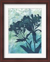 Framed Indigo Floral Silhouette II