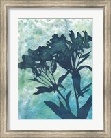 Framed Indigo Floral Silhouette II