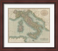 Framed Vintage Map of Italy