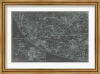 Framed Map of Paris Grid III