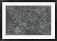 Map of Paris Grid III Framed Print