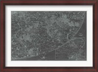 Framed Map of Paris Grid IV